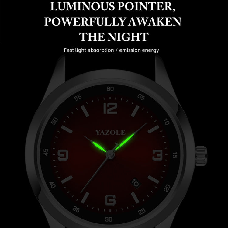 YAZOLE 552 Luminous Pointer Calendar Waterproof Quartz Watch