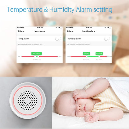 NEO NAS-AB03WT WiFi USB Siren Alarm with Temperature & Humidity Sensor, AB03WT