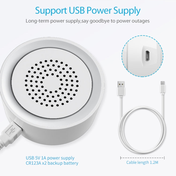 NEO NAS-AB03WT WiFi USB Siren Alarm with Temperature & Humidity Sensor, AB03WT