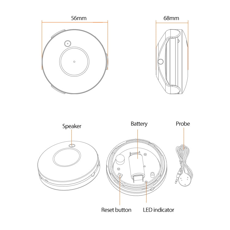 NEO NAS-WS02B ZigBee Water Sensor Flood Sensor, WS02B Flood Sensor