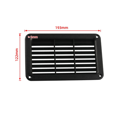 A6788 193x122mm Black Rectangle Louvered Ventilation Plastic Venting Panel Cover, 193x122mm