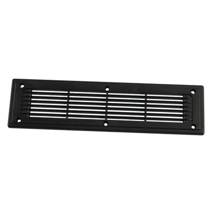 A6792 300x80mm Black Straight Louvered Ventilation Plastic Venting Panel Cover, 300x80mm