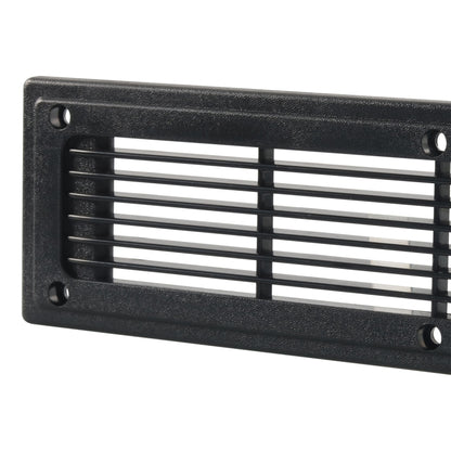 A6792 300x80mm Black Straight Louvered Ventilation Plastic Venting Panel Cover, 300x80mm