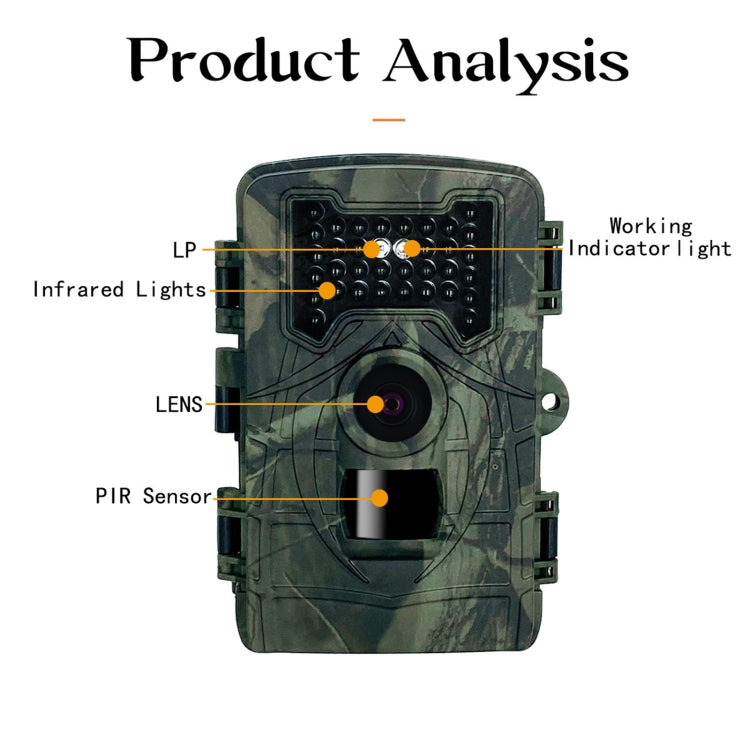 PR2000 2 Inch LCD Screen Infrared Night Vision Wildlife Hunting Trail Camera, PR2000