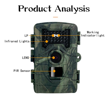 PR2000 2 Inch LCD Screen Infrared Night Vision Wildlife Hunting Trail Camera, PR2000
