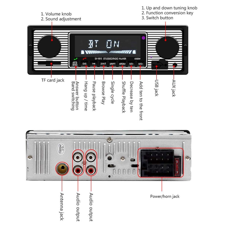 SX-5513 Car LCD Bluetooth 12V MP3 Player, Support FM / TF / U Disk, SX-5513