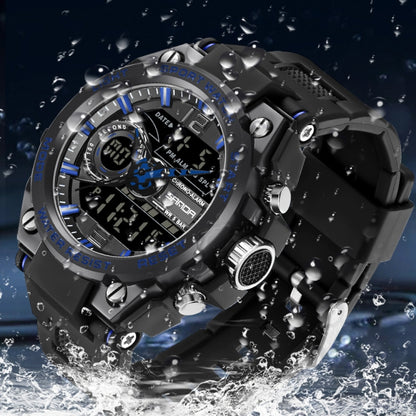 SANDA 6092 Luminous Dual Time Display Waterproof Sports Watch, EDA003166501A, EDA003166501B, EDA003166501C, EDA003166501D, EDA003166501E, EDA003166501F