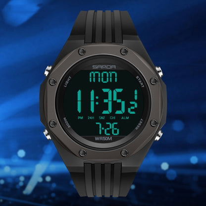 SANDA 6093 Waterproof Luminous Electronic Digital Watch