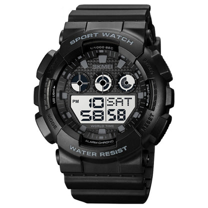 SKMEI 1857 Stainless Steel Buckle PU Strap Waterproof Electronic Watch
