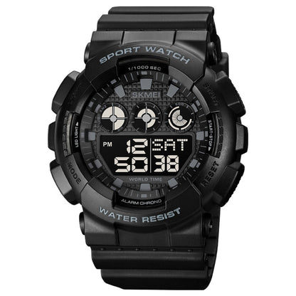 SKMEI 1857 Stainless Steel Buckle PU Strap Waterproof Electronic Watch