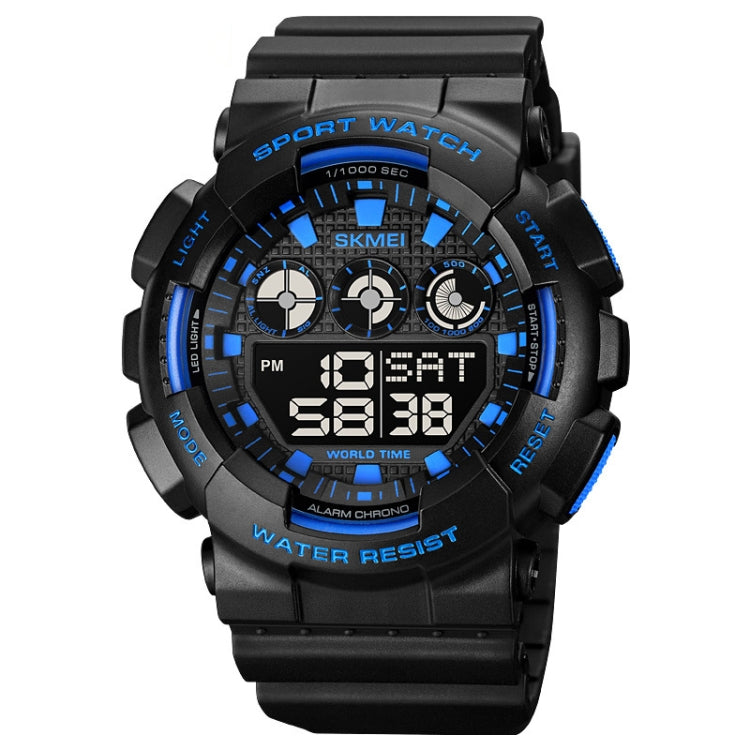 SKMEI 1857 Stainless Steel Buckle PU Strap Waterproof Electronic Watch