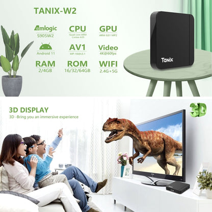 Tanix W2 Amlogic S905 Quad Core Smart TV Set Top Box, 2G+16G With Dual Wifi/BT, 4G+32G With Dual Wifi/BT, 4G+64G With Dual Wifi/BT