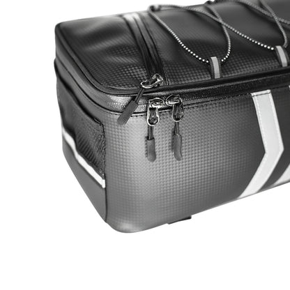 Motorcycle Waterproof PU Leather Rack Rear Carrier Bag, Capacity: 9L with Rain Cover, 9L
