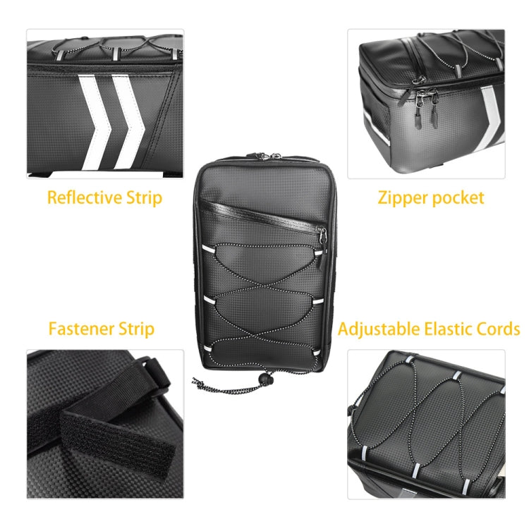 Motorcycle Waterproof PU Leather Rack Rear Carrier Bag, Capacity: 9L with Rain Cover, 9L