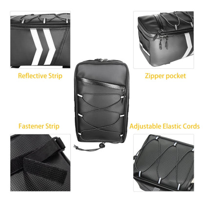 Motorcycle Waterproof PU Leather Rack Rear Carrier Bag, Capacity: 9L with Rain Cover, 9L