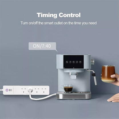 SM-SO306-K 4 Holes + 2 USB Multi-purpose Smart Power Strip, UK Plug, WiFi 10A, WiFi 16A