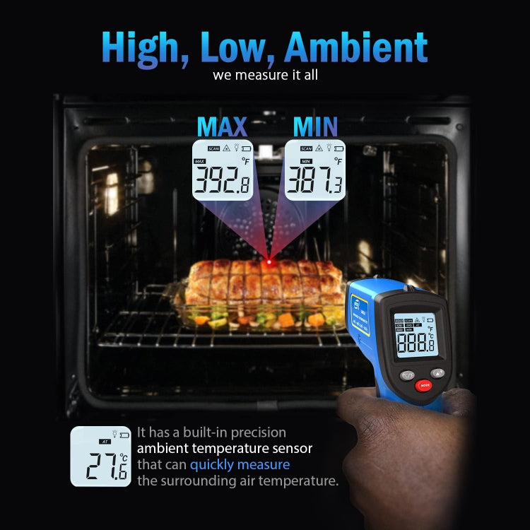 BENETECH GM321 Digital Non-Contact Infrared Thermometer, Battery Not Included, GM321
