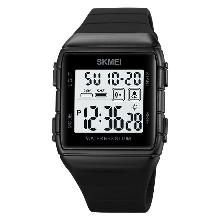 SKMEI 1960 Stainless Steel Buckle Silicone Strap Waterproof Electronic Watch, 1960 Black Gold, 1960 Black and White Machine, 1960 Black and Black Machine, 1960 Blue