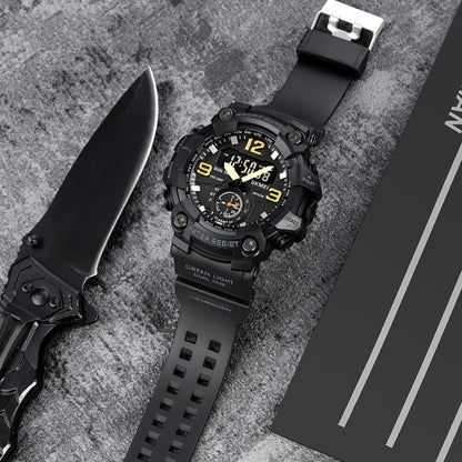SKMEI 1965 Stainless Steel Buckle PU Strap Waterproof Electronic Watch