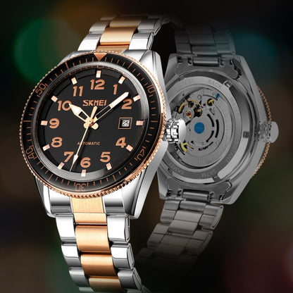 SKMEI 9232 Stainless Steel Buckle Glass Mirror Waterproof Resistant Quartz Watch