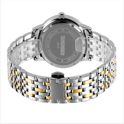 SKMEI 9272 Stainless Steel Buckle Strap Waterproof Quartz Watch, Man, Women