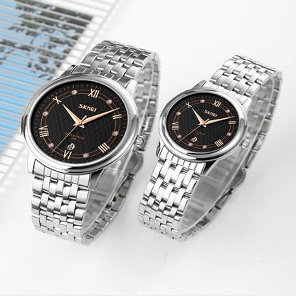 SKMEI 9272 Stainless Steel Buckle Strap Waterproof Quartz Watch, Man, Women