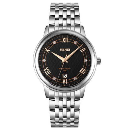 SKMEI 9272 Stainless Steel Buckle Strap Waterproof Quartz Watch, Man, Women
