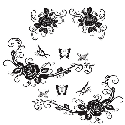2 PCS/Set D-72 Butterfly Love Flower Pattern Car Modified Decorative Sticker, D-72
