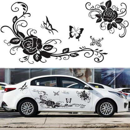 2 PCS/Set D-72 Butterfly Love Flower Pattern Car Modified Decorative Sticker, D-72