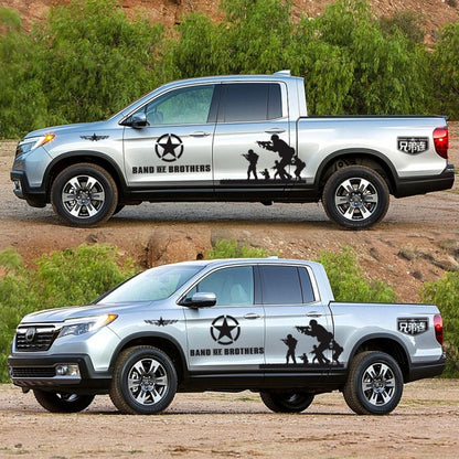 2 PCS/Set D-135 Band of Brothers Pattern Car Modified Decorative Sticker, D-135
