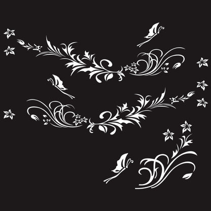 D-462 Butterfly Loves Flowers Pattern Car Modified Decorative Sticker, D-462