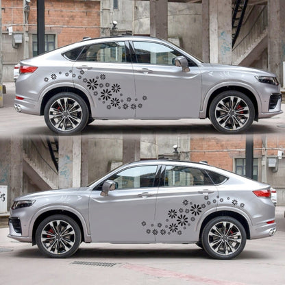 2 PCS/Set D-483 Flower Pattern Car Modified Decorative Sticker, D-483