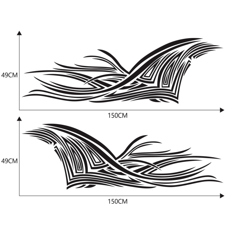 2 PCS/Set D-752 Lines Pattern Car Modified Decorative Sticker, D-752