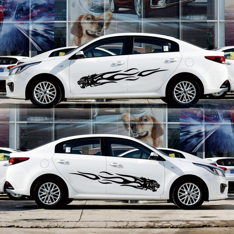 2 PCS/Set D-815 Flame Lion Pattern Car Modified Decorative Sticker, D-815