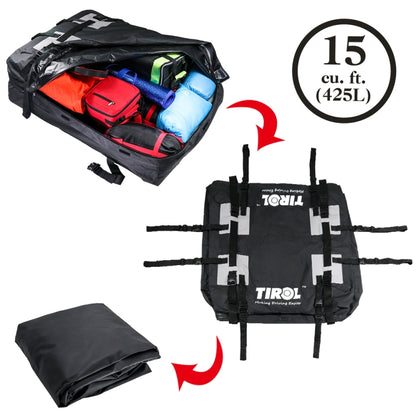T24528 15 Cubic Foot Car Universal Rainproof Roof Luggage Outdoor Camper Roof Bag, T24528