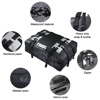T24528 15 Cubic Foot Car Universal Rainproof Roof Luggage Outdoor Camper Roof Bag, T24528