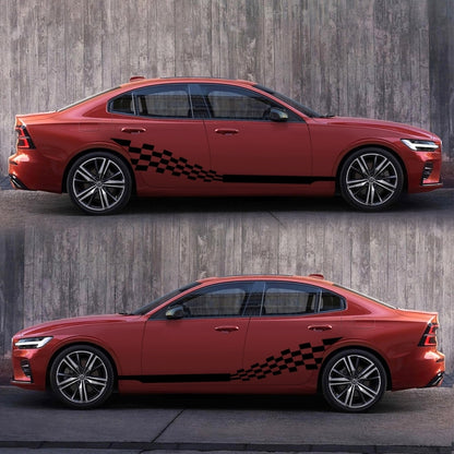 2 PCS/Set D-944 Striped Plaid Pattern Car Modified Decorative Sticker, D-944