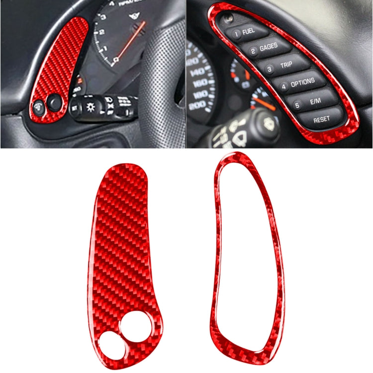 2 in 1 Car Carbon Fiber Sides Speedometer Sticker for Chevrolet Corvette C5 1998-2004, Speedometer Sticker B