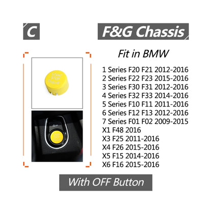 Car Engine Start Key Push Button Cover for BMW G / F Chassis, with Start and Stop, without Start and Stop