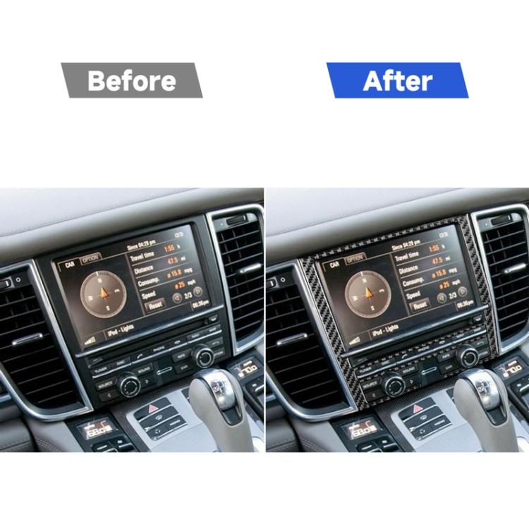 Car Carbon Fiber Navigation Screen Decorative Sticker for Porsche Panamera 2010-2016, Left and Right Drive, Navigation Screen