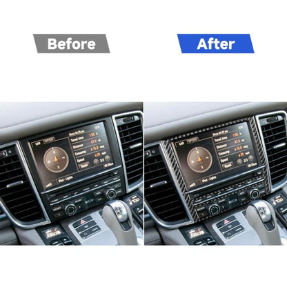 Car Carbon Fiber Navigation Screen Decorative Sticker for Porsche Panamera 2010-2016, Left and Right Drive, Navigation Screen