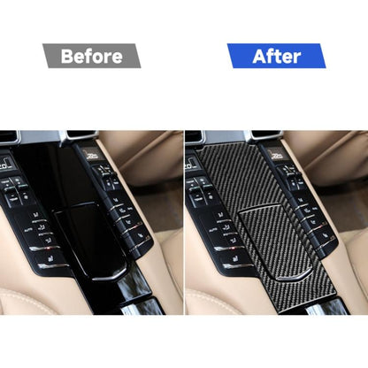 Car Carbon Fiber Rear Seat Multimedia Panel Decorative Sticker for Porsche Panamera 2010-2016, Left and Right Drive, Rear Seat Multimedia Panel