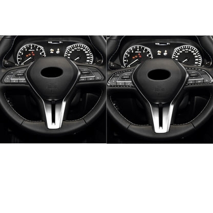 Car Carbon Fiber Steering Wheel Buttons Decorative Sticker for Infiniti Q50 2014-2020 / Q60 / QX60, Steering Wheel Buttons(Black), Steering Wheel Buttons(Red)