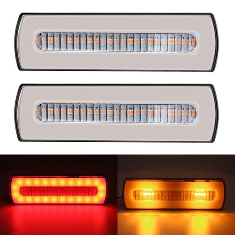 2 PCS Truck modified 40LED Two-color Running Water Turn Signal Light