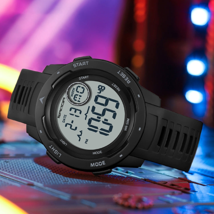 SANDA 2125 Luminous Waterproof Dual Display Electronic Watch