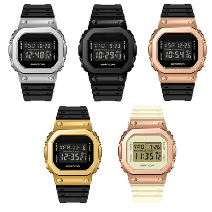 SANDA 2126 Tempered Mirror Luminous Waterproof Dual Display Electronic Watch