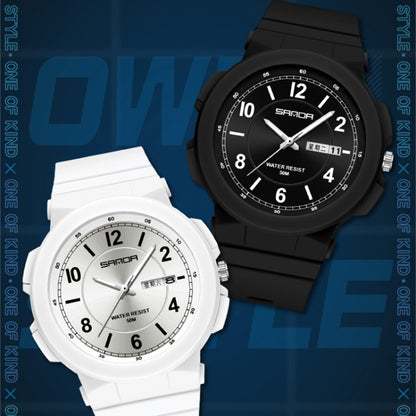 Sanda 6097 TPU Strap Dual Calendar Waterproof Electronic Watch