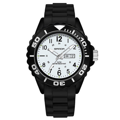 SANDA 1053 Womens TPU Strap Dual Display Waterproof Electronic Watch