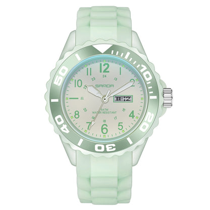 SANDA 1053 Womens TPU Strap Dual Display Waterproof Electronic Watch