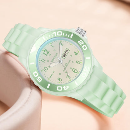 SANDA 1053 Womens TPU Strap Dual Display Waterproof Electronic Watch